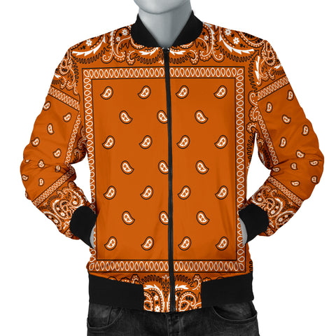 Image of Burnt Orange Bandana Style Men's Bomber Jacket