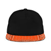 Oranage Bandana Style Bill With Solid Black Cap Snapback Hat