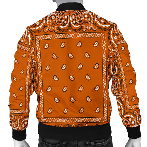 Image of Burnt Orange Bandana Style Men's Bomber Jacket