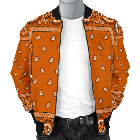 Image of Burnt Orange Bandana Style Men's Bomber Jacket