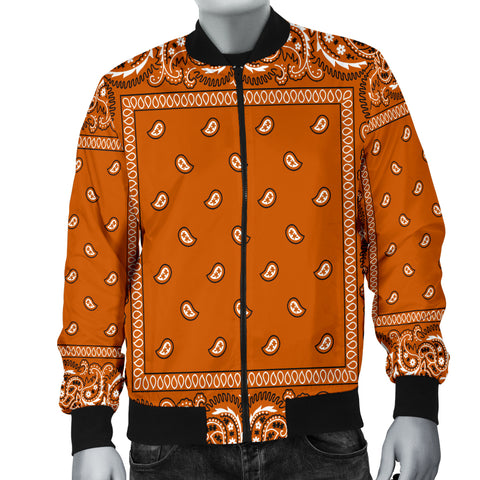 Image of Burnt Orange Bandana Style Men's Bomber Jacket