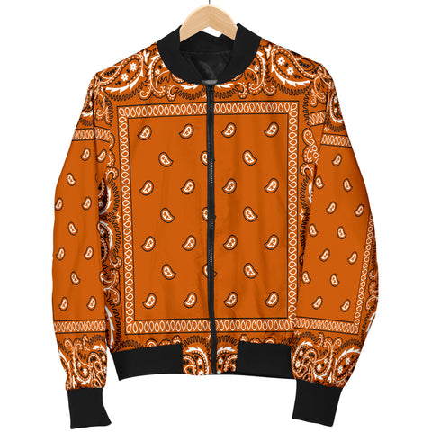 Image of Burnt Orange Bandana Style Men's Bomber Jacket