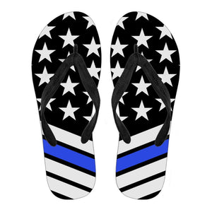 Thin Blue Line Flip Flops - Spicy Prints