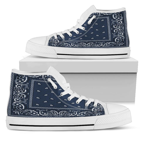 Image of Navy Blue Bandana Style High Tops