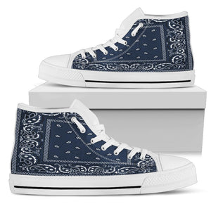 Navy Blue Bandana Style High Tops