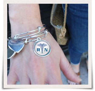 RN Registered Nurse Bangle - Spicy Prints