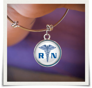 RN Registered Nurse Bangle - Spicy Prints