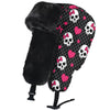 Hearts And Skulls Trapper Hat, Pink Skulls, Trapper Hat