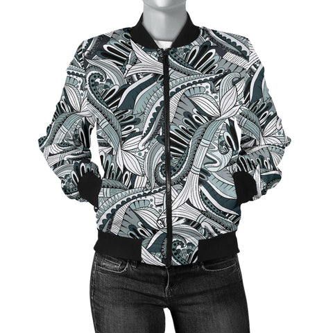 Image of Funky Patterns in Blacks - Women's Bomber Jacket