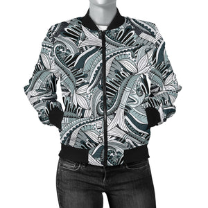 Funky Patterns in Blacks - Women's Bomber Jacket