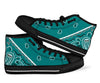 No Box Ladies Teal Bandana High Top Sneakers