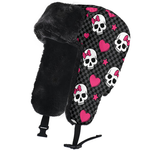 Image of Hearts And Skulls Trapper Hat