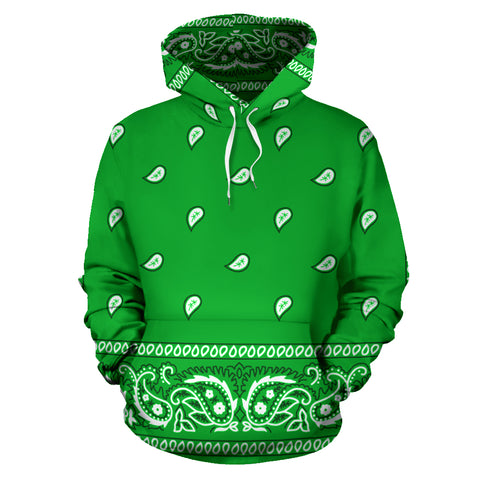 Image of Green Bandana Style Hoodie - Men's