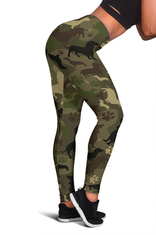 Image of Dachshund Camo Leggings for Lovers of Dachshunds