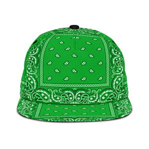 Green Bandana Style Snapback Cap