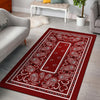 Maroon Bandana Area Rugs - Fitted