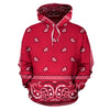 Red Crimson Bandana Style Hoodie - All Over Print Red Hoodie