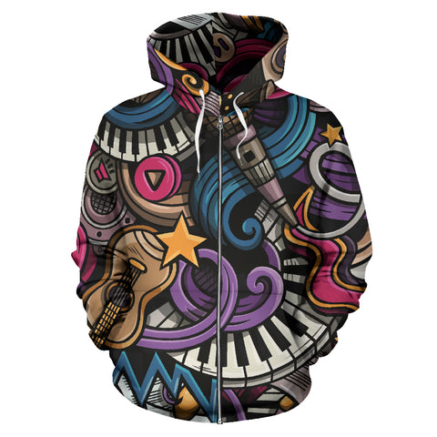 Image of Music Zip-Up Hoodie