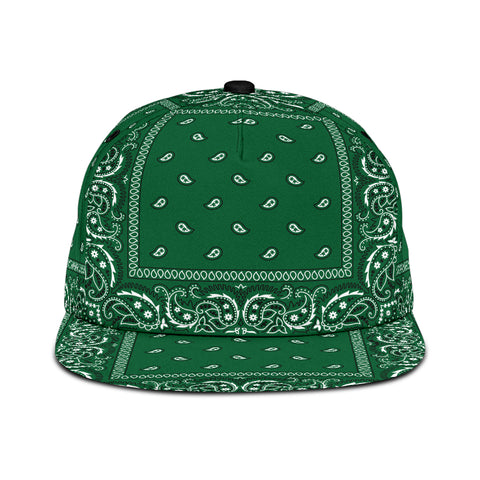 Image of Hunter Green Bandana Style Snapback Cap