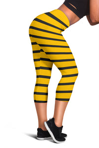 Minimal Yellow Bee Women's Capris Leggings