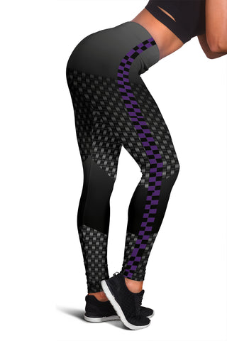 Image of Carbon Fiber Purple Checkers Leggings