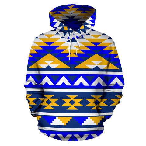 Image of Blue Gold Tribal All Over Print Hoodie