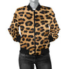 Leopard Fur Print Womens Bomber Jacket