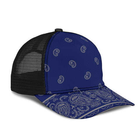 Image of Blue and Gray Bandana All Over Mesh Back Cap