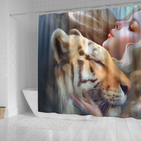 Image of Lion Kiss Shower Curtain