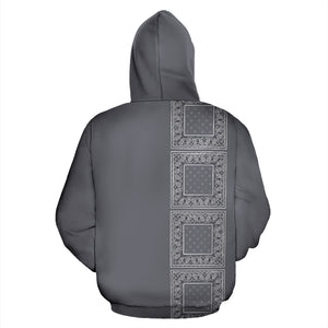 Gray Bandana Line Up Pullover Hoodie