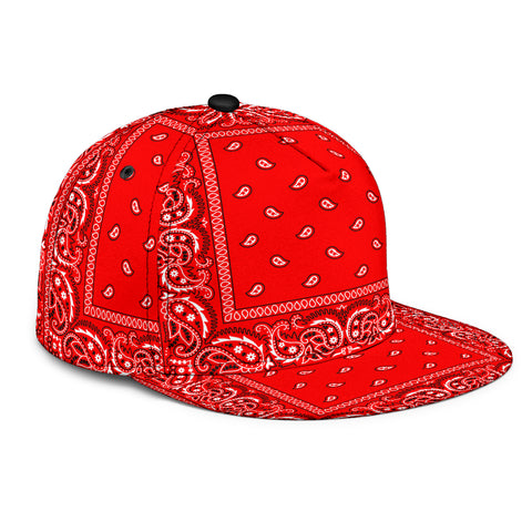 Image of Red Bandana Style Snap Back Cap, Red Bandana Style Snapback Cap, Universal Fit, Bloods Red