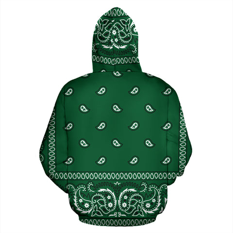 Image of Hunter Green Bandana Style Hoodie - All Over Print New