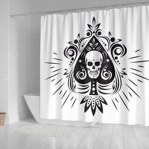 Skull Tattoo Design White Shower Curtain