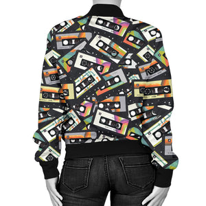 Retro Vintage Cassette Tape - Women's Bomber Jacket