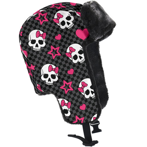 Image of Hearts And Skulls Trapper Hat