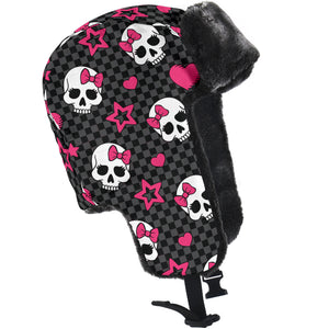 Hearts And Skulls Trapper Hat