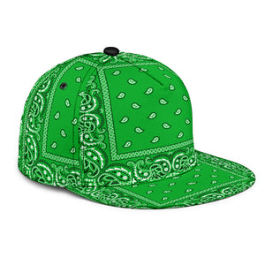 Green Bandana Style Snapback Cap