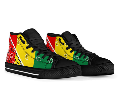 Image of No Box Ladies Rasta Bandana High Top Sneakers