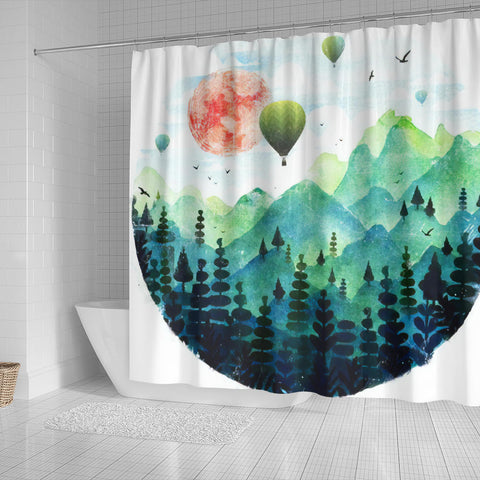 Image of Hot Air Balloons over the Valley Shower Curtain