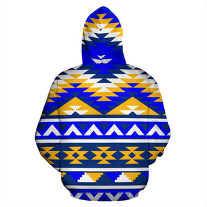 Blue Gold Tribal All Over Print Hoodie