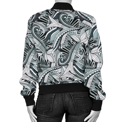 Image of Funky Patterns in Blacks - Women's Bomber Jacket