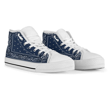 Navy Blue Bandana Style High Tops