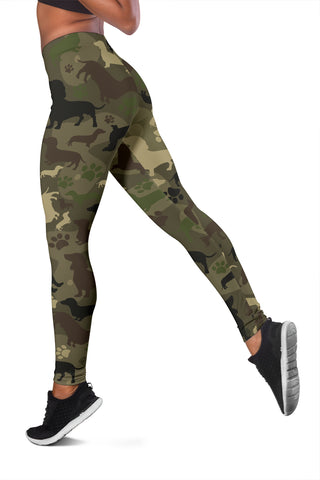 Image of Dachshund Camo Leggings for Lovers of Dachshunds