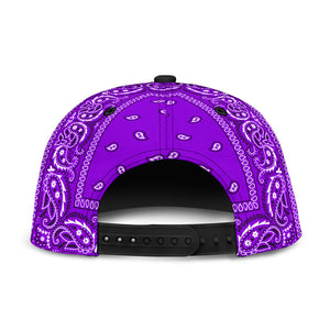 Purple Bandana Style Snap Back Cap