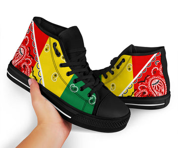 No Box Ladies Rasta Bandana High Top Sneakers