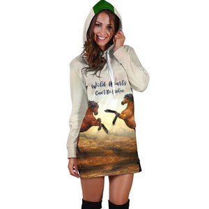 Wild Hearts Can't Be Broken Hoodie Dress for Horse Lovers