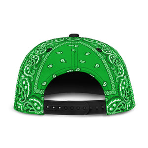 Green Bandana Style Snapback Cap