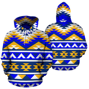 Blue Gold Tribal All Over Print Hoodie