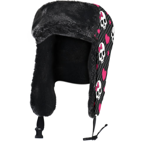 Image of Hearts And Skulls Trapper Hat