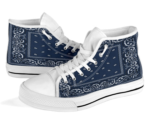 Image of Navy Blue Bandana Style High Tops